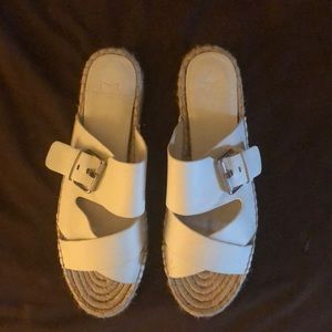 Size 9 Nordstrom brand leather cream sandals.